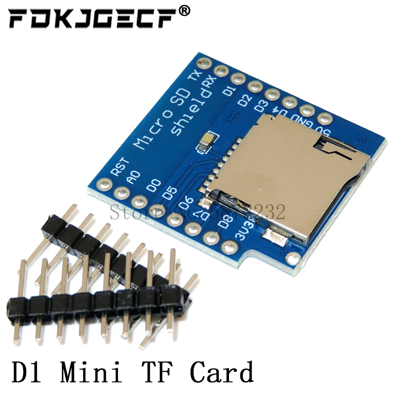 D1 Mini TF Card Module Micro SD Storage Expansion Board Mini Micro SD TF Card Memory Shield Module With Pins for Arduino ARM AVR