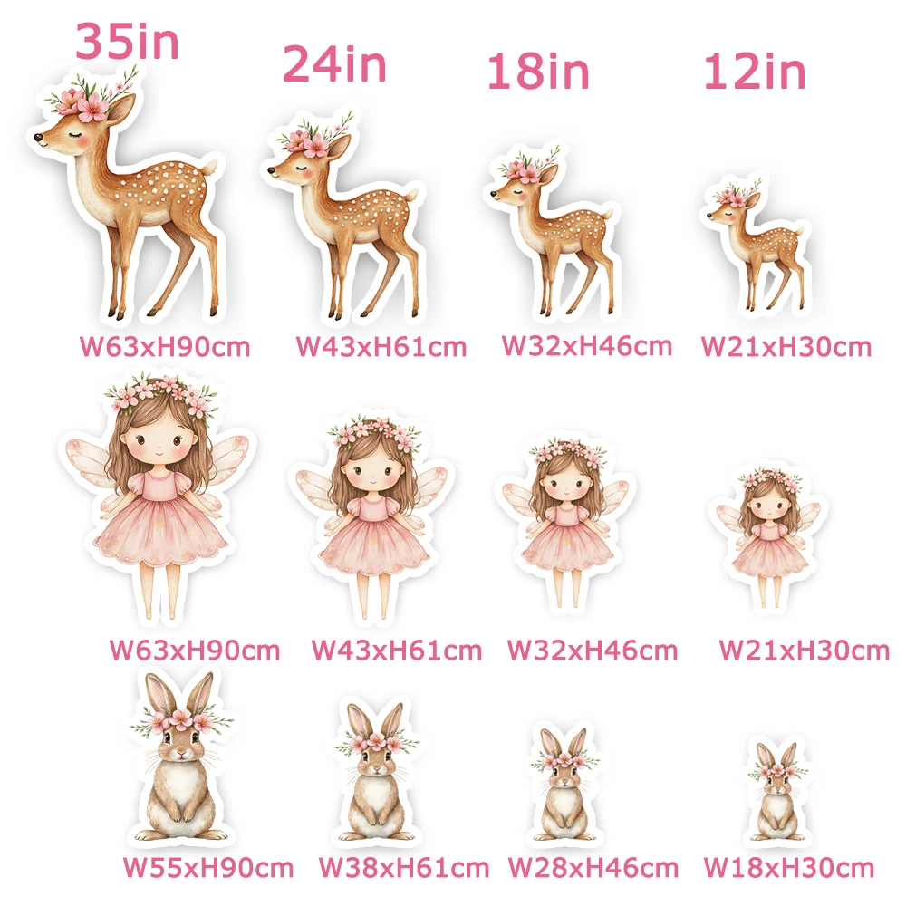 Akwarela różowa wróżka KT wycięcia w desce karton Fantasy motyw księżniczki dziewczyny urodziny Baby Shower wiosenne przyjęcie dekoracyjne królik