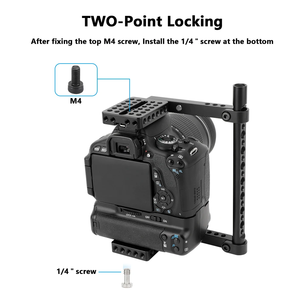 CAMVATE macchina fotografica universale gabbia Rig con impugnatura in legno Grip & Top impugnatura e supporto per scarpe per Canon Nikon Sony Panasonic Fujifilm X-T2