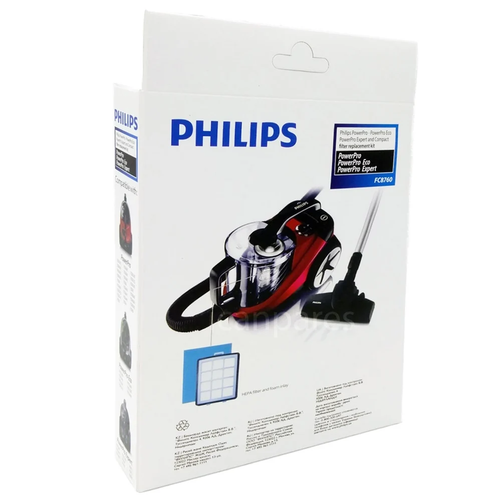 Boîte de filtre Hepa avant pour aspirateur, compatible avec Philips 432200533151 David 8760 8766 8770 9724 tiges