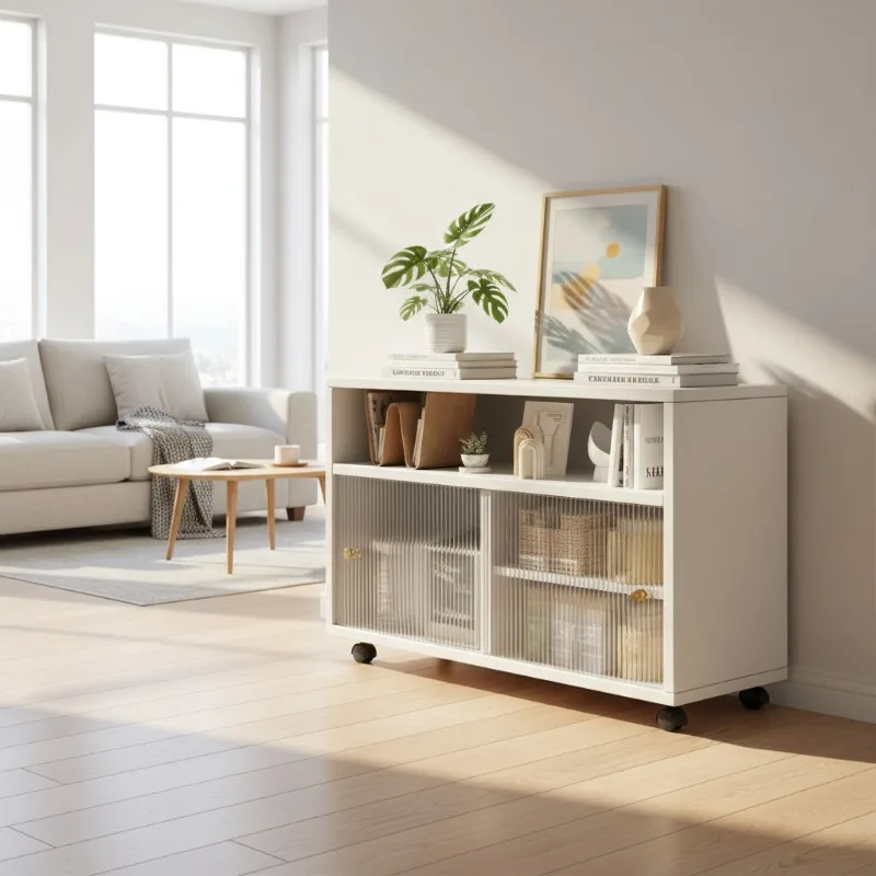 

Side several household living room storage floor tea cabinet bedroom balcony against the wall removable multi-layer storage