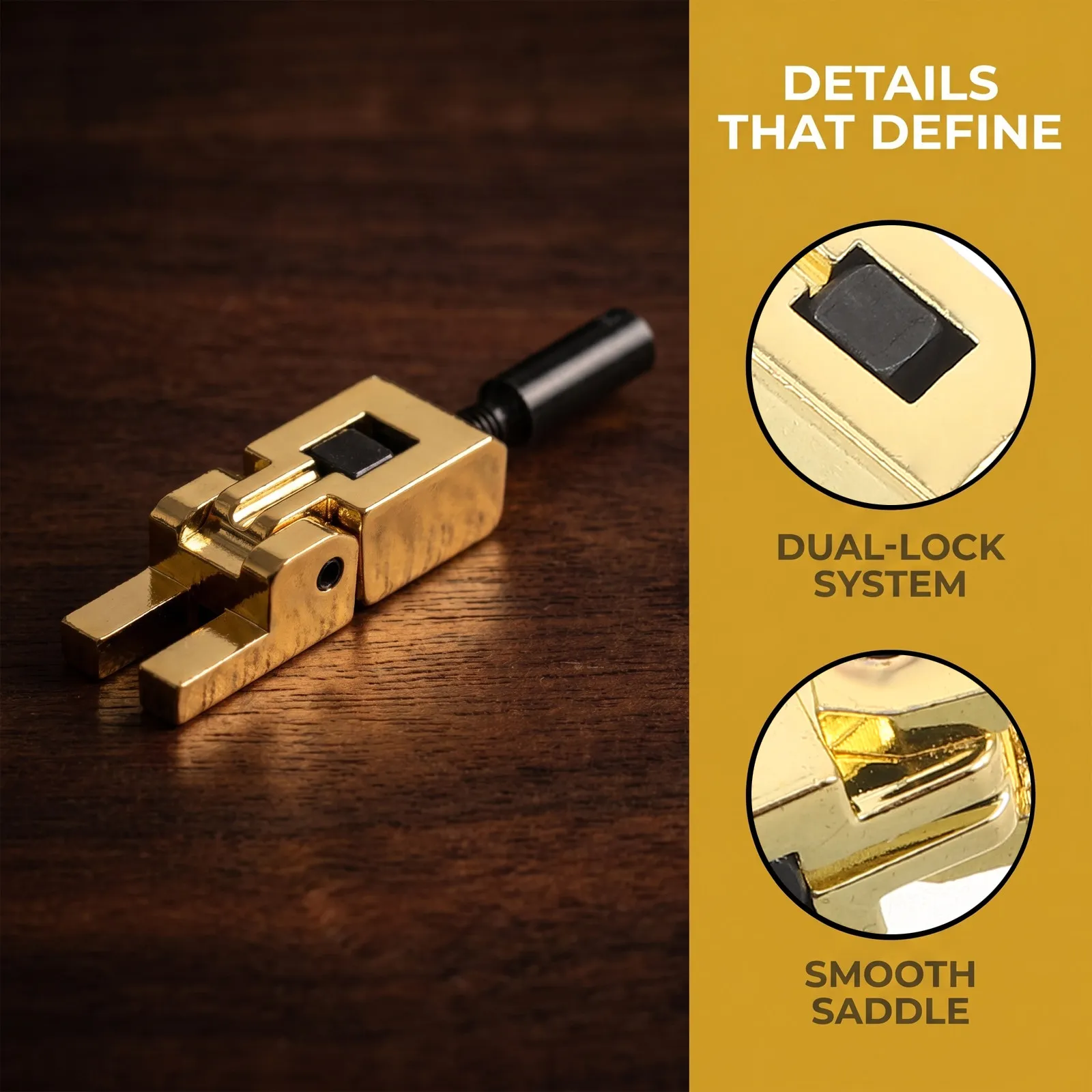 6Pcs Double Locking Guitar Tremolo Bridge Gold Saddles Replacement Stable Tuning Electric Guitar Bridge System