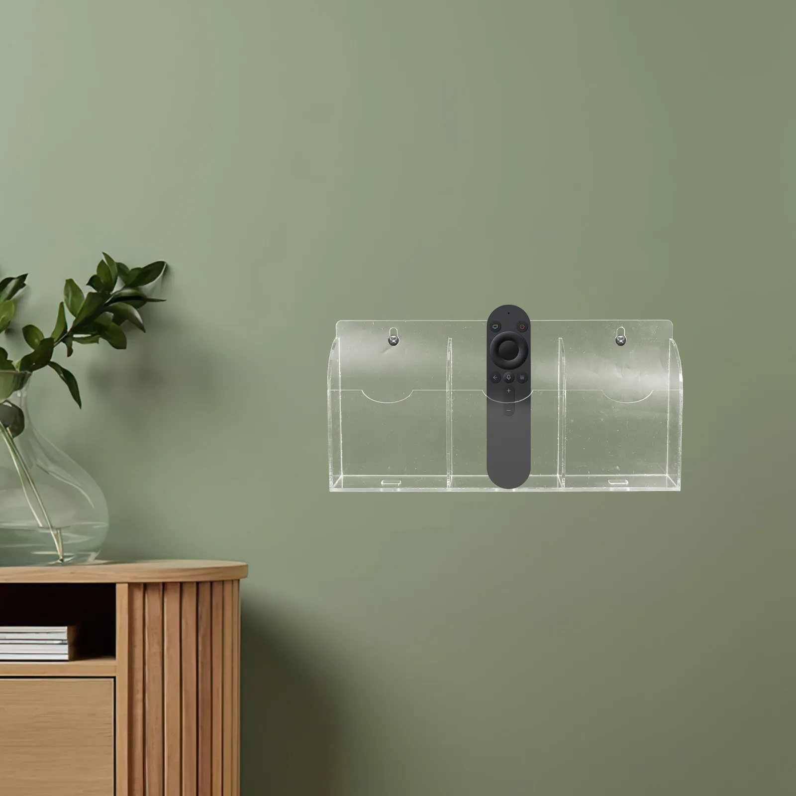 wall-mounted-phone-holder-clear-acrylic-3-compartments-remote-control-storage-box-multi-functional-organizer-for-home-office