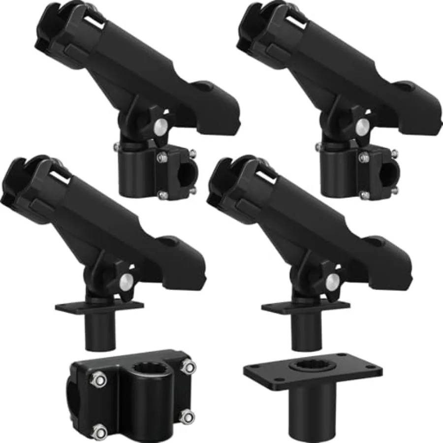 

Fishing Rod Holder for Boat Adjustable Rod Racks with Side Mount Bulk Swivel Pole Holders for Boats with Combo Mount Fishing Ac