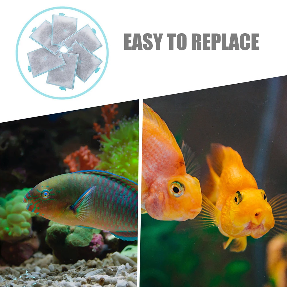

6pcs Replacement Fish Tank Cotton Pad Filtration Media High Density Purifying Cotton For Fish Tank Supplies Free Cutting No