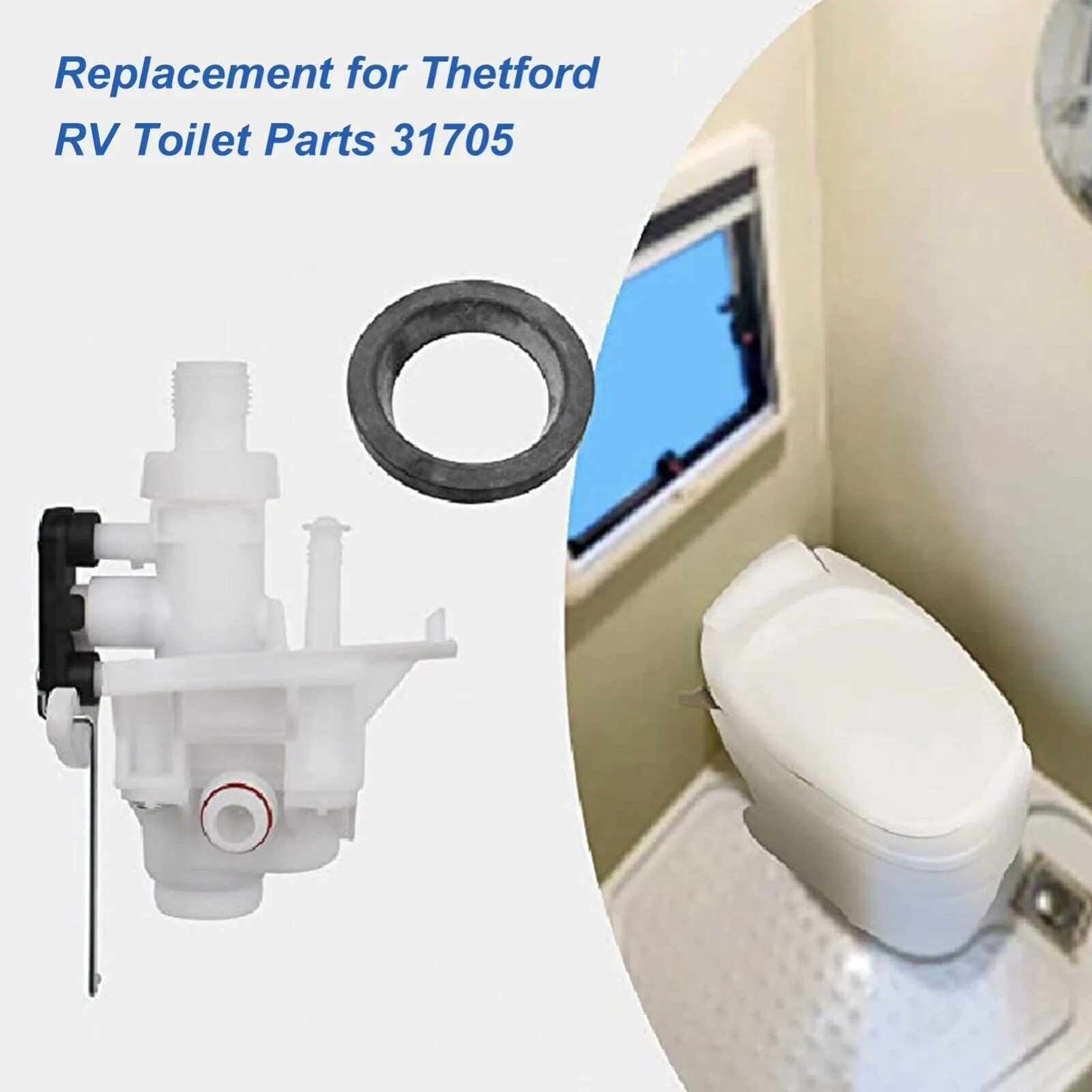 RV Toilet Water Valve Thetford 31705 Replacement Part Upgraded RV Component for Thetford Aqua Magic V Durable Direct Fit