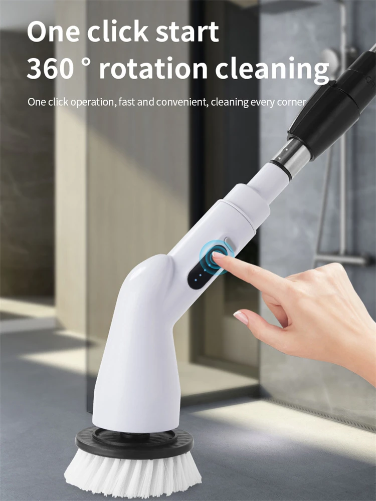 

2000mAh 8-in-1 Electric Cleaning Brush Cordless Electric Rotary Cleaning Brush Shower Cleaning Brush Kitchen Bathroom