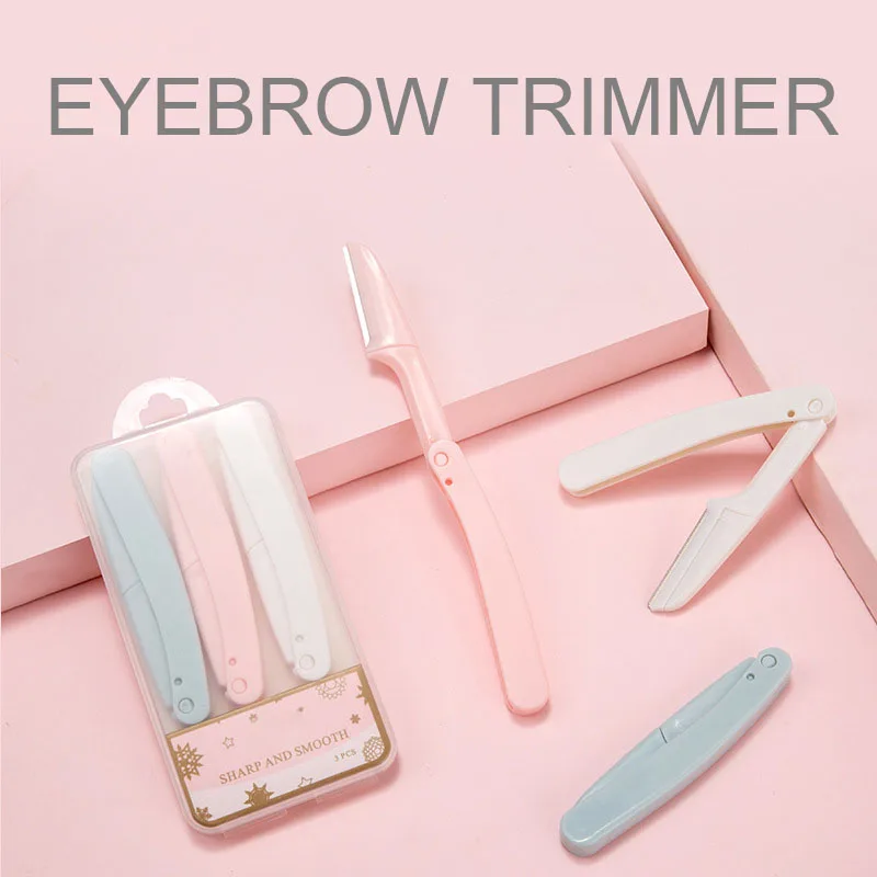 Fashion  Eyebrow Trimmers Safe Eye Brow Shaper Foldable for Women Makeup Tools Eyebrow Trimmer Razor Blades Shaver