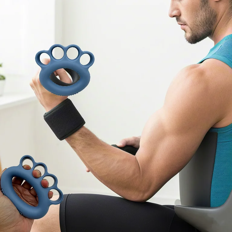 

Silicone Hand Grip Ring Finger Strengthener for Hand & Forearm Adjustable Grip Exerciser for Men & Women