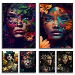 Flowers Gold African Woman 5d Diamond Art Painting Nordic Fashion DIY Full Round Drill Diamond Mosaic Embroidery Handmade Crafts