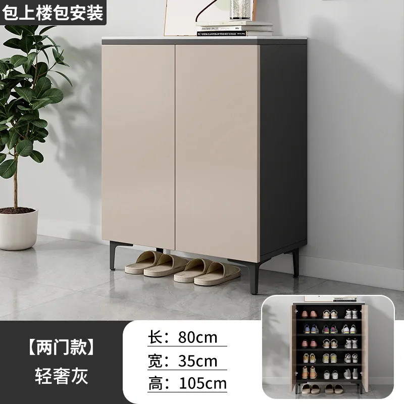 L $H خزانة أحذية من الخشب الصلب بالكامل، ممر مدخل منزلي، خزانة مدخل داخلية جديدة متكاملة من الأرض إلى الجدار #5