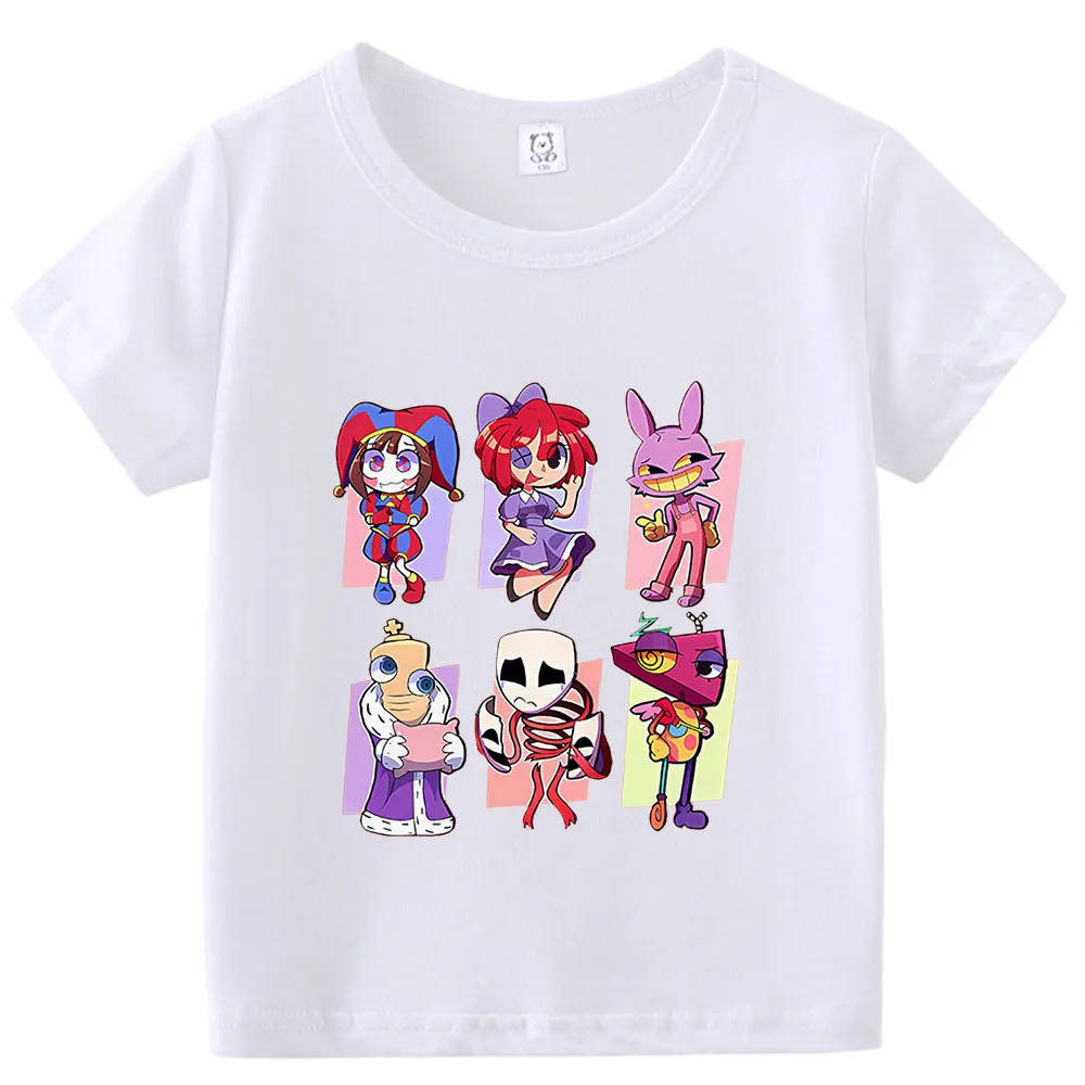 The Amazing Digital Circus T Shirt Girl Pomn Toddler Clothes Cute Rabbit Jax Tee Tops Cartoon Printed Short Sleeve Kids Clothes