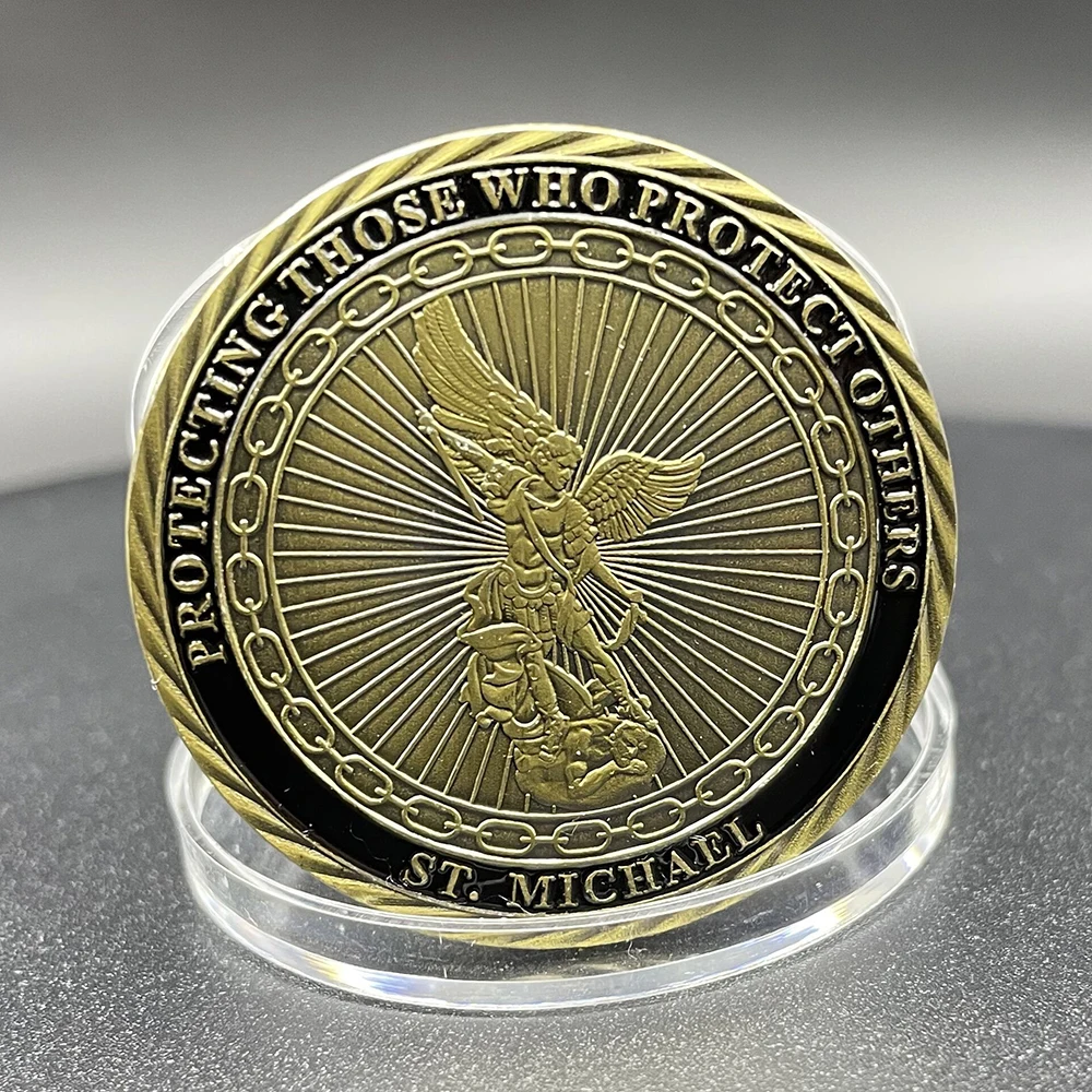 US FBI Special Agent Challenge Coin Collectibles ST. Michael Protecting Badge Honorary Medal Retro Bronze Coin Souvenir