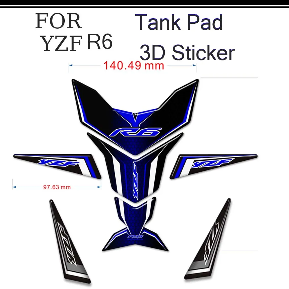 

For YAMAHA YZF-R6 YZF R6 YZFR6 Stickers Decal Knee Tank Pad Fuel Protector Emblem Badge Logo 2014 2015 2016 2017 2018 2019 2020