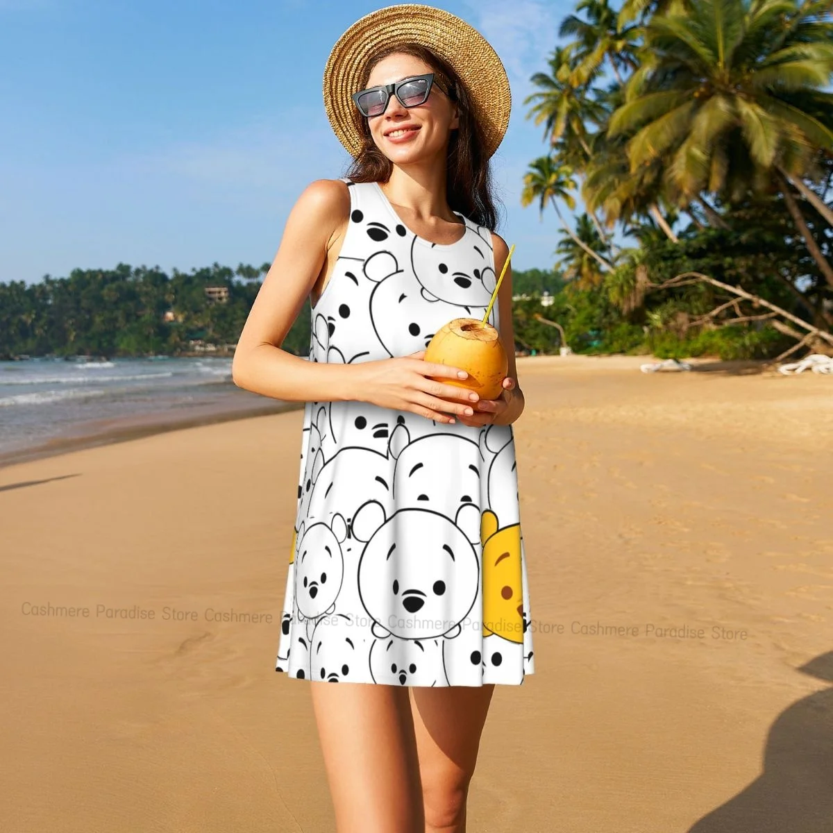 Robes d'été pour femmes, t-shirt de plage, sans manches, mignon, bière, décontracté, ample, débardeur, 2025