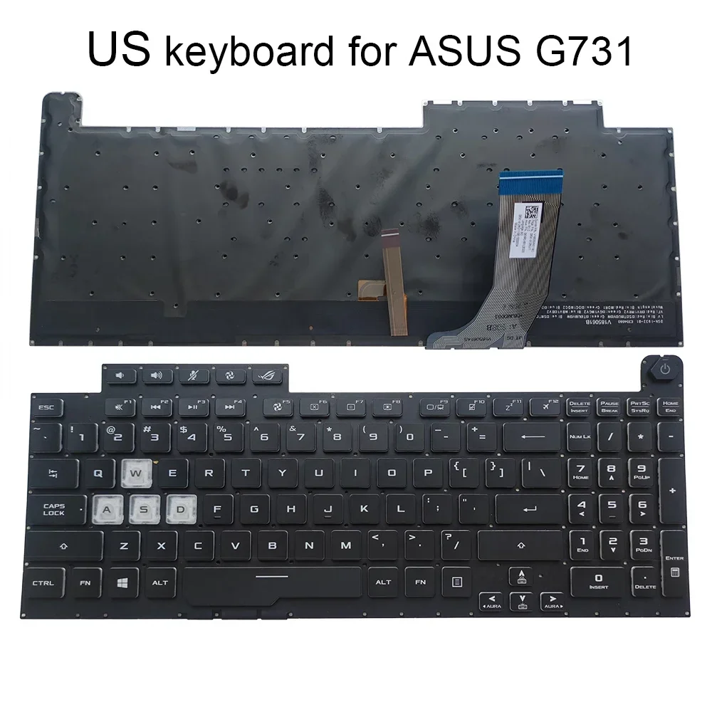 

US Laptop Backlit Keyboard For ASUS ROG G731 G731G G731GW G731GV G731GU GT Notebook Keyboards Light Crystal Keys 0KN1-912BG11