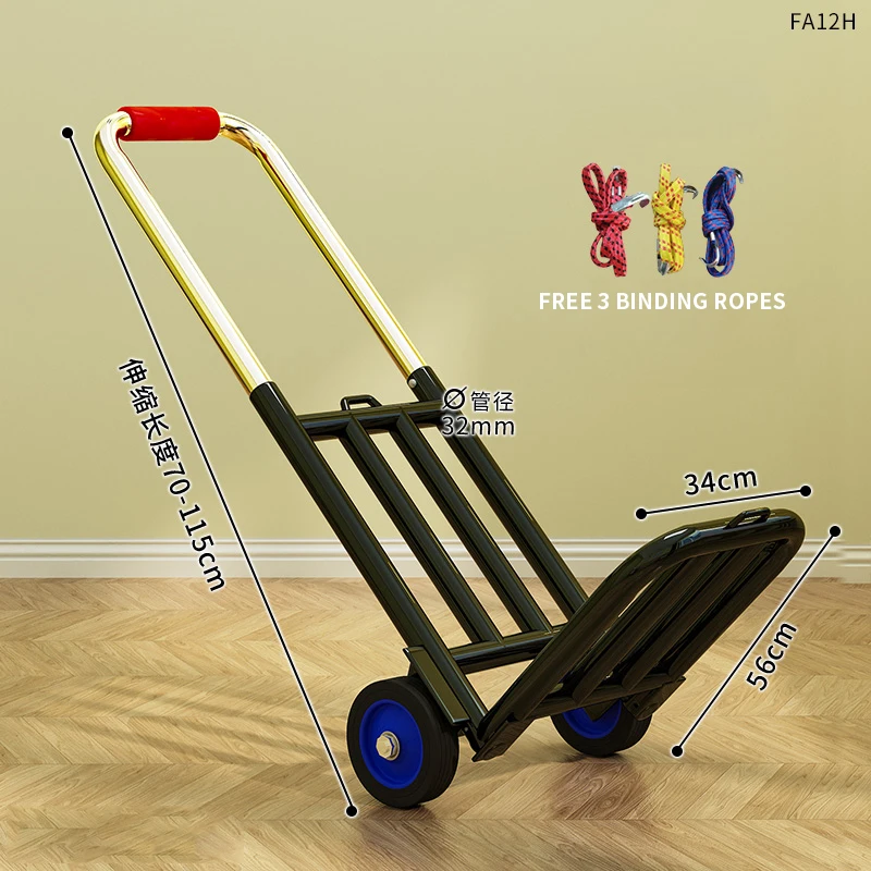 Bagaglio pieghevole carrello portatile movimentazione rimorchio da carico con ruote carrello della spesa per la casa carrello della spesa leggero piccolo carrello della spesa