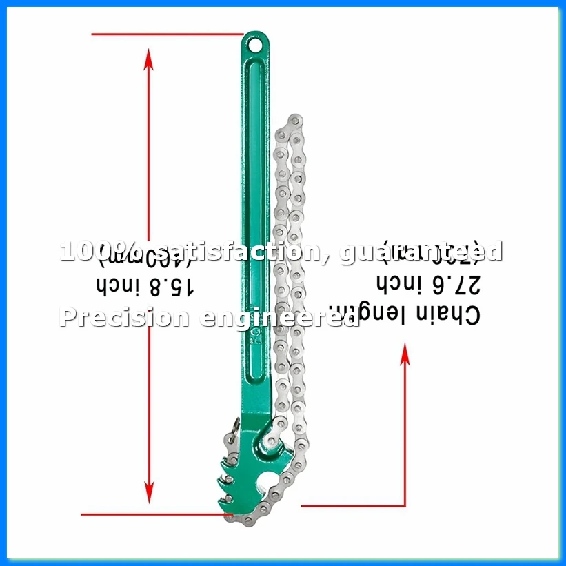 Sturdy Adjustable Heavy Duty Ratchet Chain Oil Filter Wrench Reversible Chain Style Pipe Mount Wrench 16 Inch-ABAM