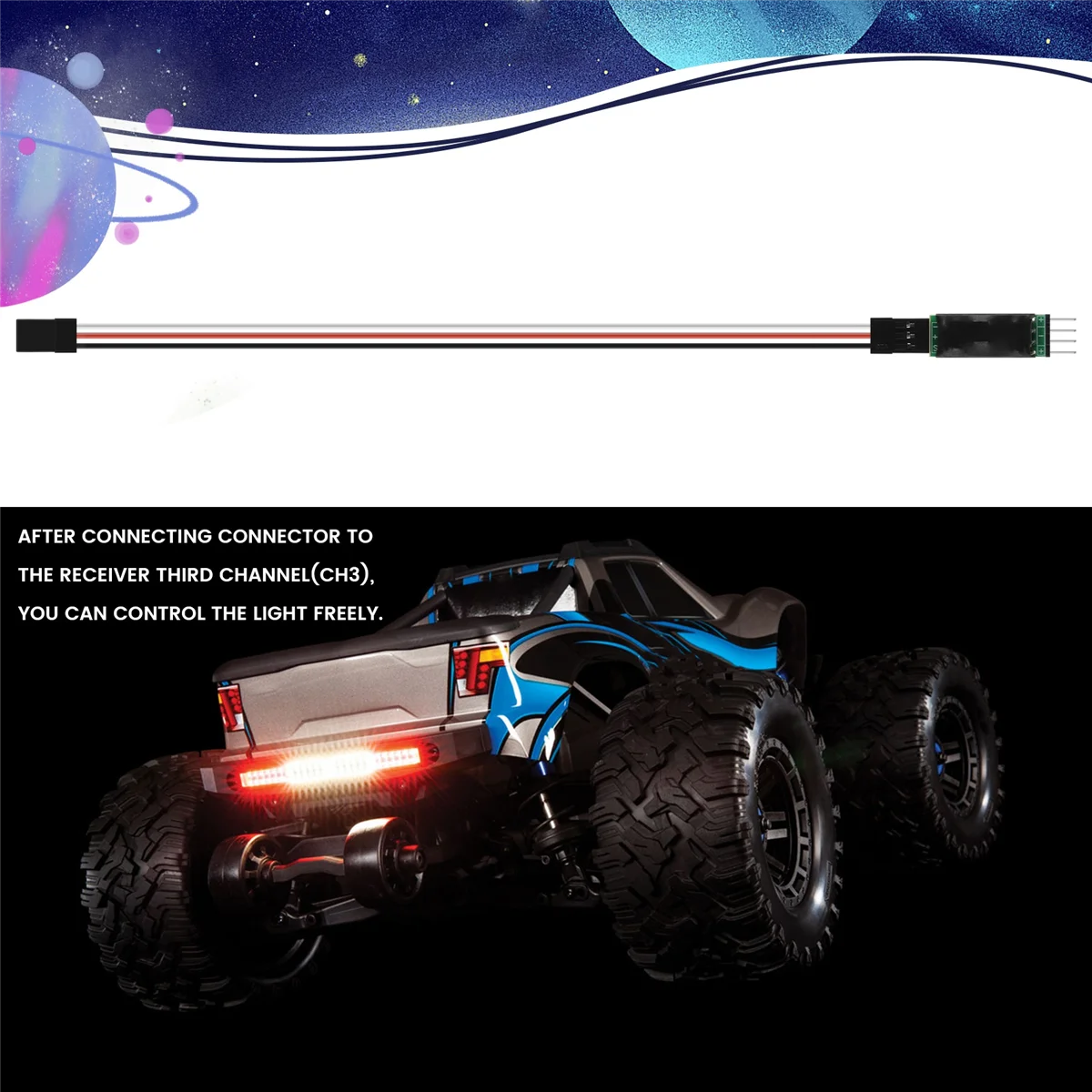 Sistema di pannello interruttori di controllo della luce della lampada a LED accensione/spegnimento 3CH per Traxxas Hsp Redcat Rc4Wd Tamiya Axial