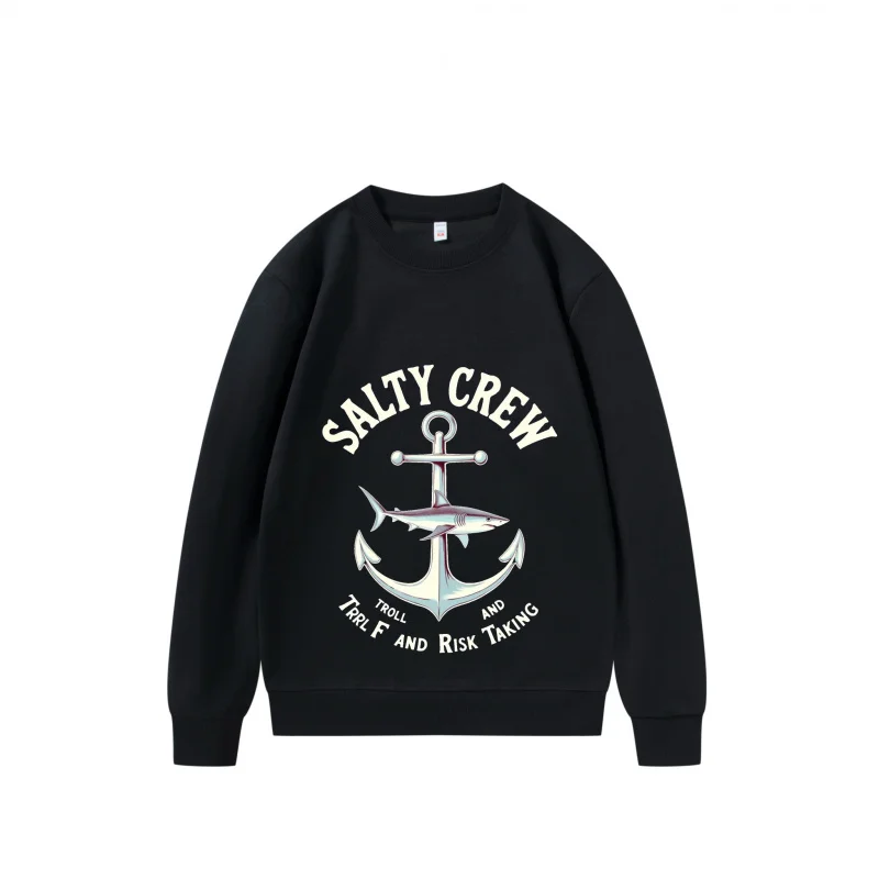 سويت شيرت رجالي مرساة الأسماك المالح طاقم تصميم طاقم الرقبة البلوز مريح صالح القوطي نمط الملابس هالوين في 2025