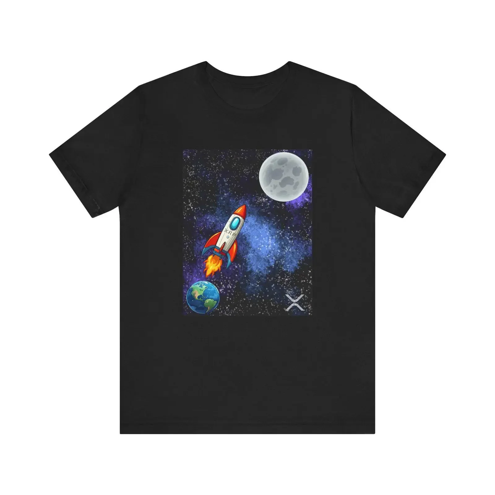 Camiseta XRP Retro Rocket To The Moon para inversores de criptomonedas, merchandising de la comunidad Bull Run 2024, estilo vintage lavado