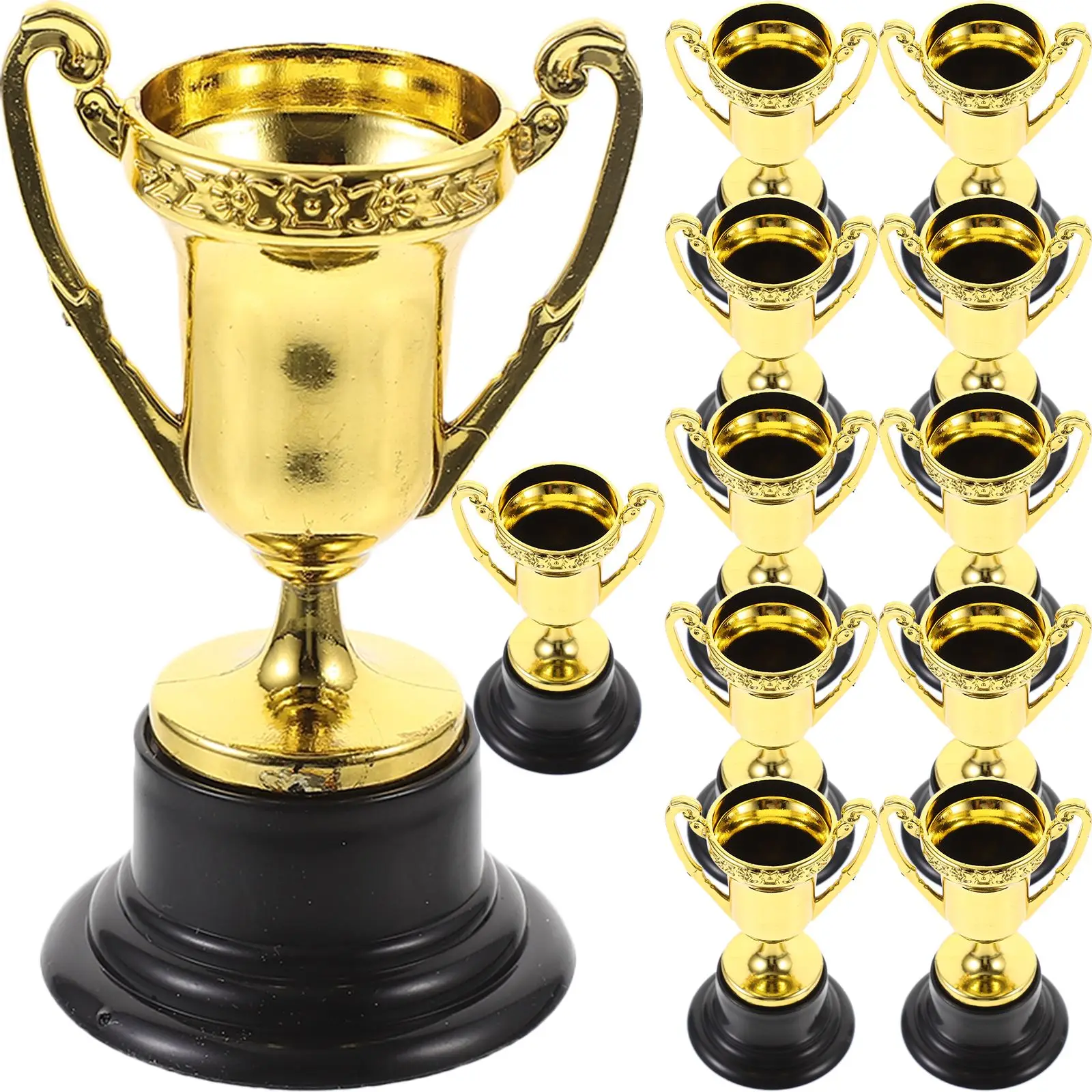 

12Pcs Plastic Reward Troféus Student Sports Award Troféus multiuse Kids Competitions Prize Cups School Game Reward Supplies