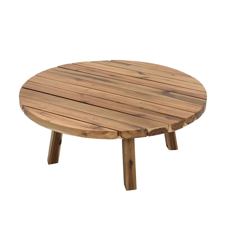D35.6x14.6 Coffee Table, Durable Solid Acacia Wood