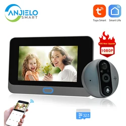 Tuya Wireless Digital Peephole Door Bell Camera Wifi Intercom Spyhole for Smart Home Video-eye Residential Security Protection