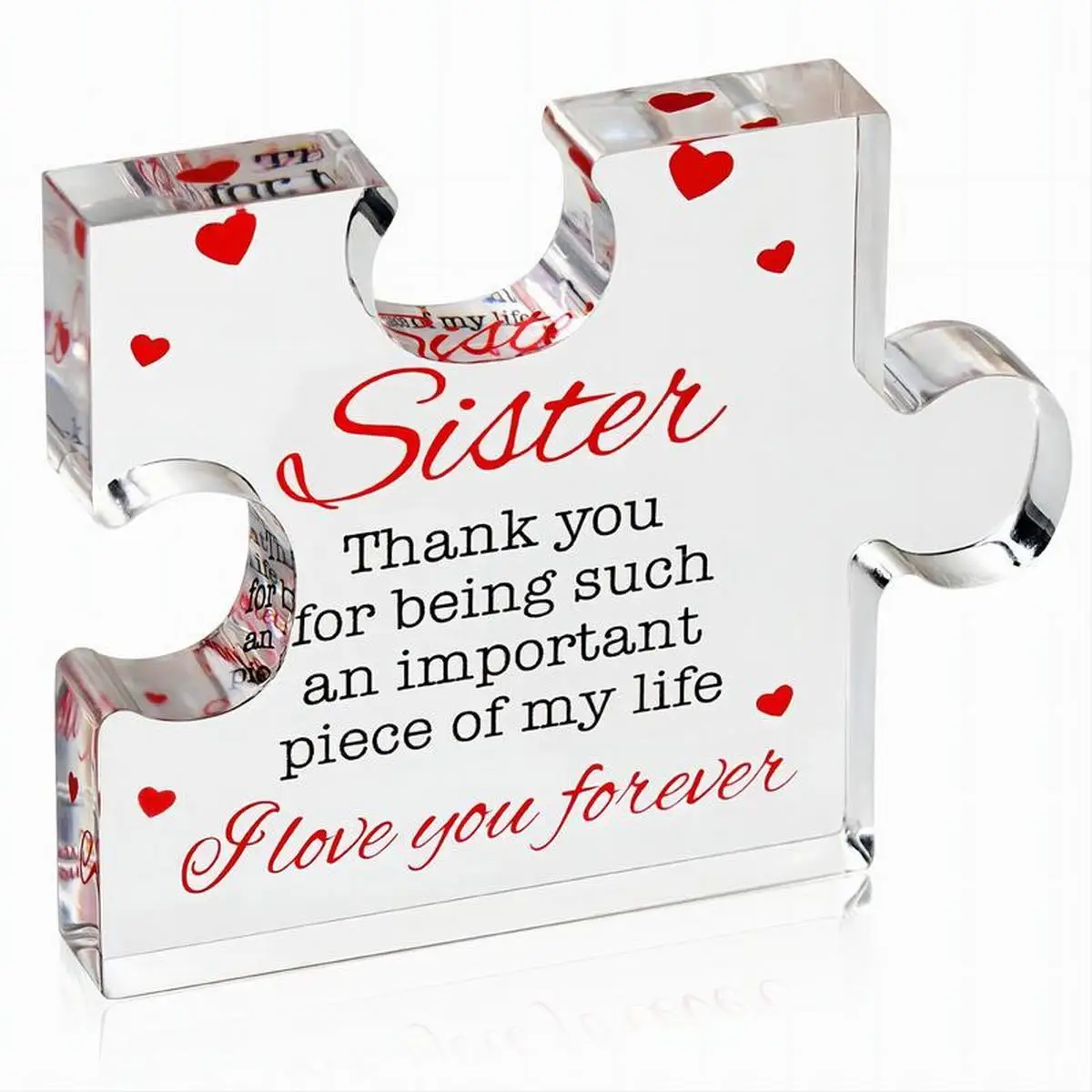 Birthday  Gifts for Sister - Engraved Acrylic Block Puzzle Sister Present - Cute  Birthday Gifts from Sister, Happy Birthday Sis