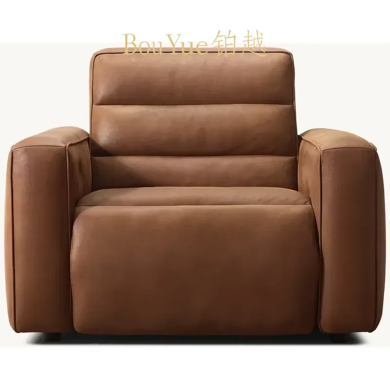 Custom Leather Recliner Sports Chair Modern Comfortable Living Room Furniture Classic Interior Design Seat for Home Decor