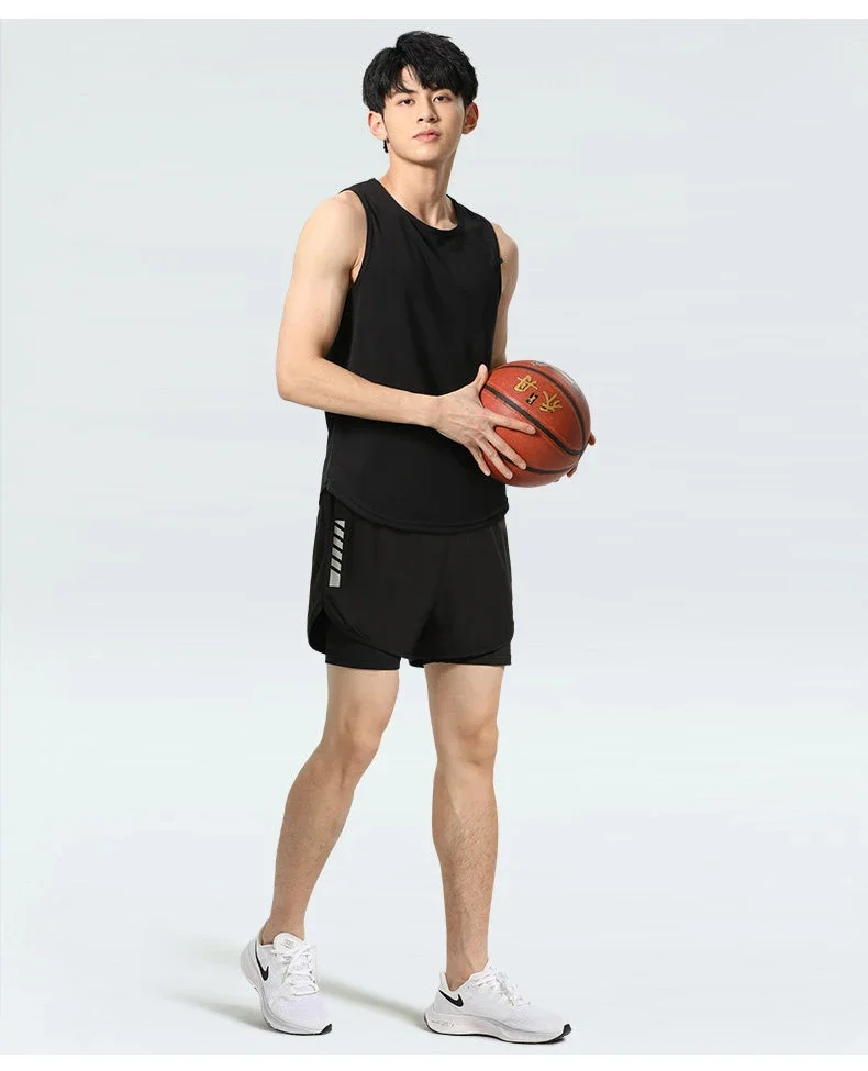 

Мужские быстросохнущие шорты для бега (3 дюйма): тренировочные штаны с разрезами по низу для марафона, спортзала и занятий спортом. Высокопроизводительная спортивная экипировка.