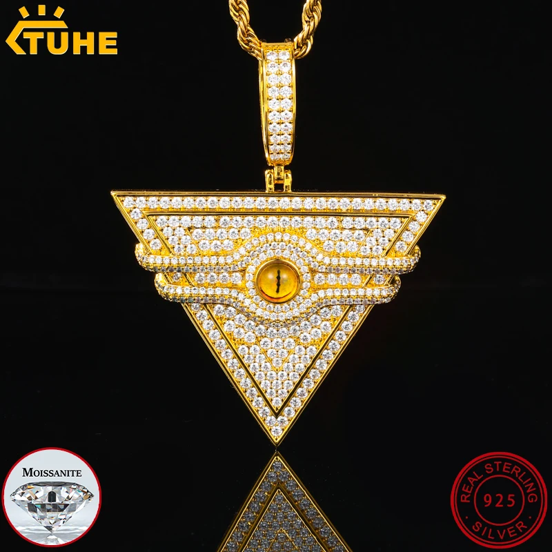 

TUHE High Quality Unisex Eye S925 Silver Moissanite Pendants Eye of Horus For Men Women moissanite Chains Hip Hop Jewelry Gift