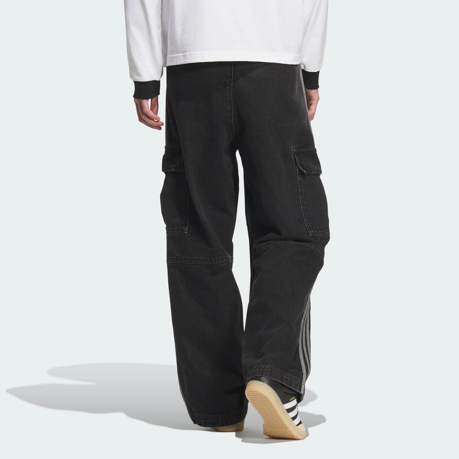 Adidas Originals genuine Trefoil Men's Loose Trendy Workwear Denim Long Pants KS5978