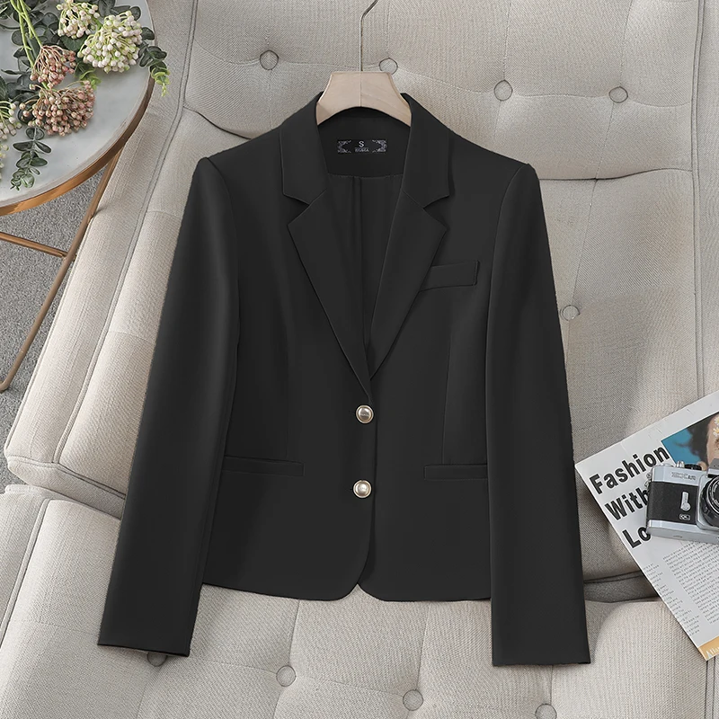 ZJYT Elegant LADIES Casual Blazers ผู้หญิงฤดูใบไม้ผลิ 2025 แขนยาวเสื้อแจ็คเก็ตพลัสขนาด Outerwears Veste Femme