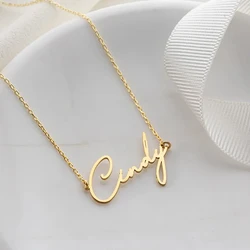 Collana personalizzata con nome personalizzato con firma scritta a mano per donna girocollo con gioielli personalizzati in acciaio inossidabile regalo di san valentino