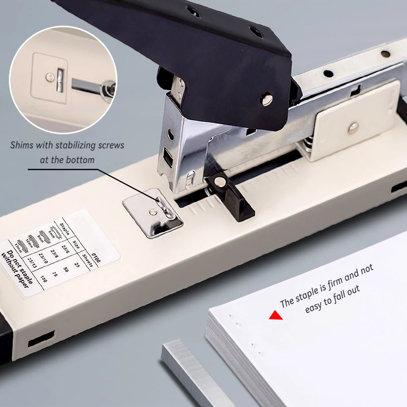 Paper Stapler Heavy Stapler Bookbinding Adapt To Needle Types 23/8,23/10,23/13 Hand Operated Stapler 100 Sheet With 1000 Nails