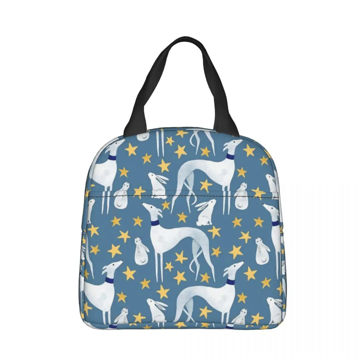 

Galgo Hare Stars Insulated Lunch Bags Portable Greyhound Whippet Dog Reusable Thermal Bag Tote Lunch Box Beach Picnic Men Women