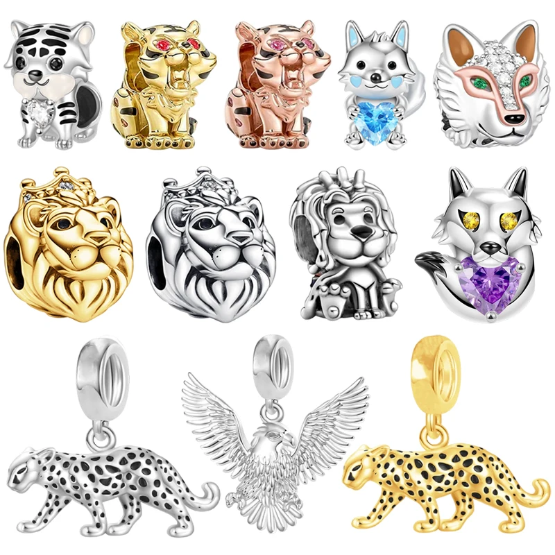 رائجة البيع 2026 لتقوم بها بنفسك مجوهرات هدية الذئب النمر أصلع النسر الأسد سحر زهرة حبة استرخى صالح الأصلي الفضة سوار قلادة الموضة #1