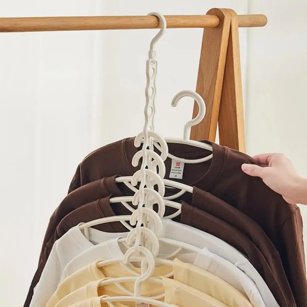 1PC Rotatable Porous Hanger Storage Rack Household Dormitory Clothes Brace Organizer Multi-Storey Balcony Hanger Storage Rack