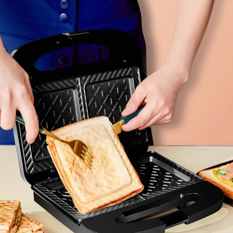 Multifunctional Electric Cake Pan Household Double Plate Waffle Maker Chicken 4-in-1 Egg Roll Sandwich Breakfast Maker Bread