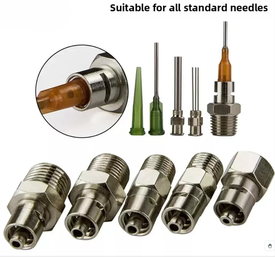 2pcs Dispensing valve adapter, luer connector, mixing tube syringe adapter, needle adapter dispensing accessories