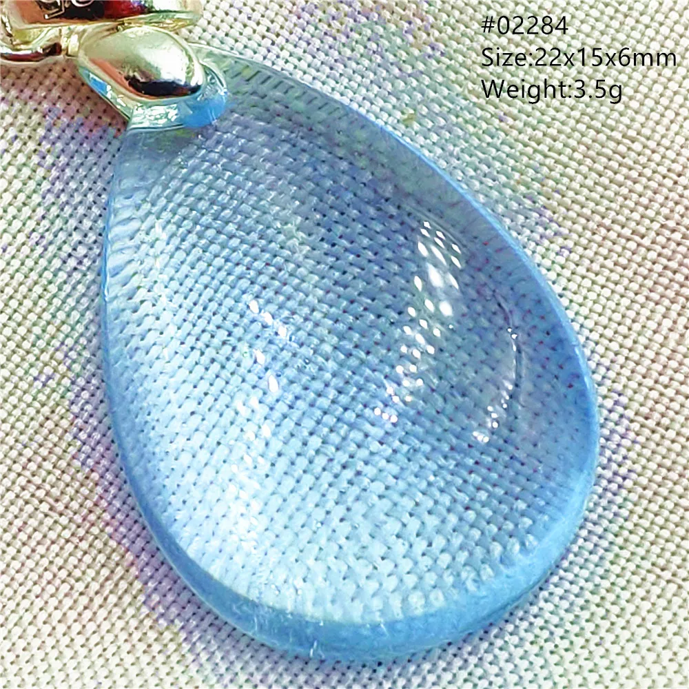 Top Natural Blue Topaz Quartz Crystal Pendant Necklace Rare Women Men Topaz Oval Bead Fashion Gemstone Pendant Jewelry AAAAA