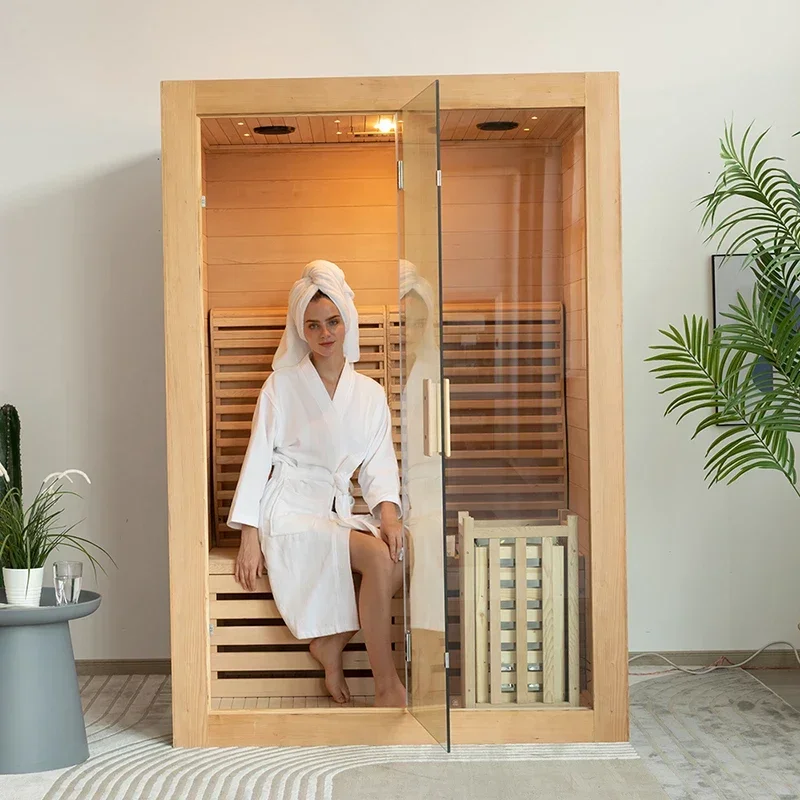 Finnish Sauna Traditional Style Indoor Wooden Dry Steam Sauna Room With Harvia Sauna Heater