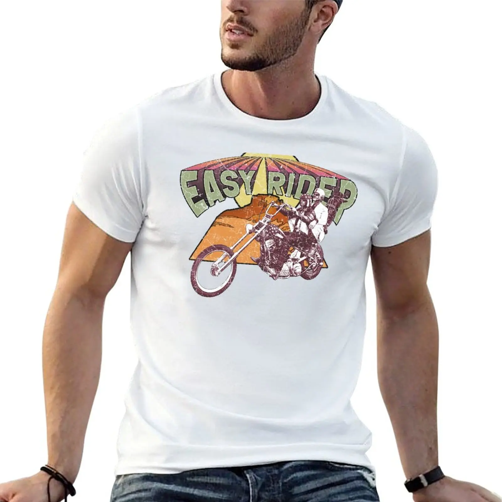Easy Rider (worn) T-Shirt t shirts for man graphic tees t shirts for man graphic vintage cotton t shirts man 100% T-shirt