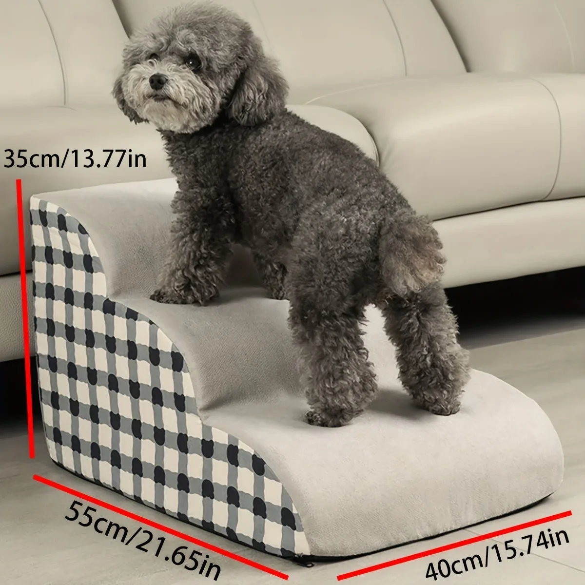 Pet 2/3 Steps High Density Foam Dog Secure Stairs Ramps Non-Slip Pet Steps for Older Dogs Pet with Joint Pain Sofa Bed Ladder - Image 4