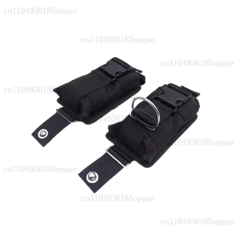 

DIVING EQUIPMENT New 2Pcs Spare Black 1680D Scuba Diving Weight Belt Pockets with Quick Release Buckle -22.5X15X5cm