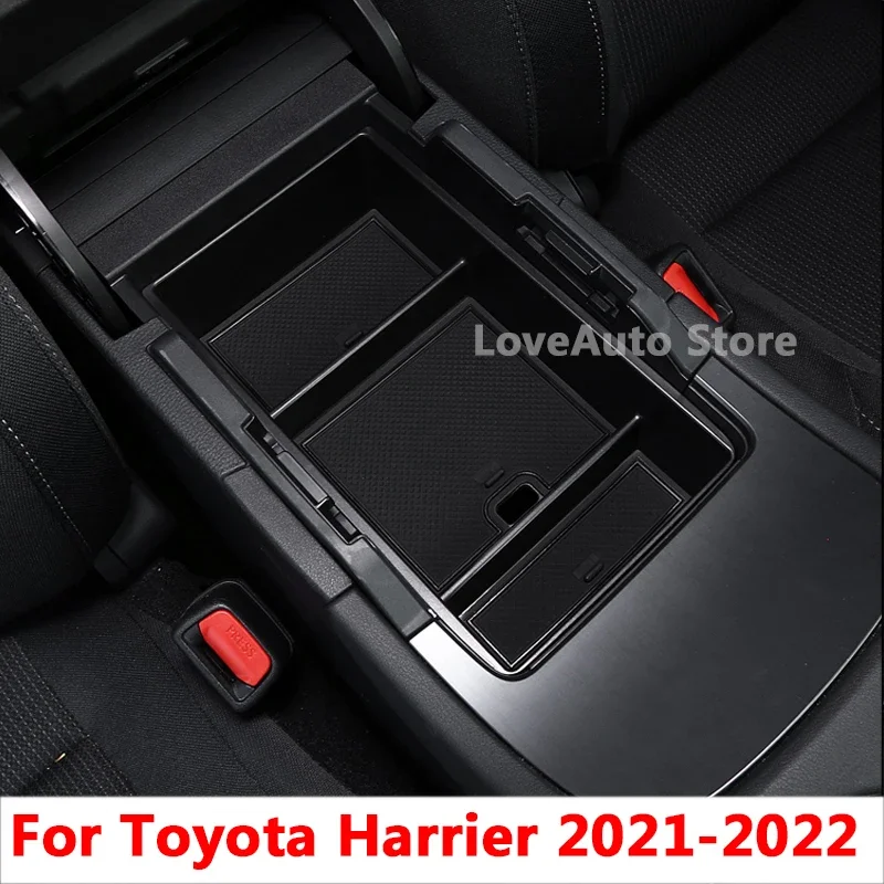 

For Toyota Harrier 2021 2022 2022 Car ABS Central Armrest Storage Box Container Interior Stowing Tidying Accessories