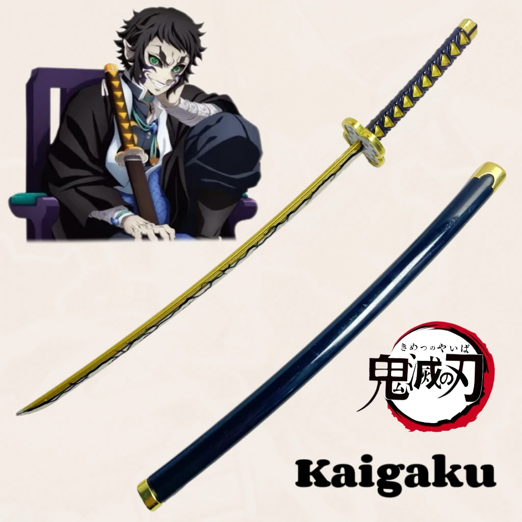 9.3inch Demon Slayer Kaigaki Metal Katana Sword Ninja Knife Original Samurai Japanese Katana Sabre Cosplay Accessories Prop Toy