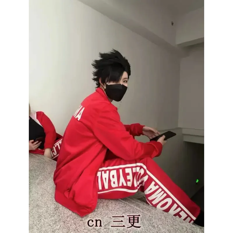 wat22 Anime Haikyuu Hinata Shoyo Cosplay Costume Volleyball uniform Sleeve Shorts Summer Clothes For Adult New 2025 aa