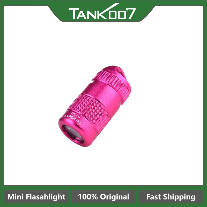 Tank007 E15 LED keychain flashlight pocket night light rotary switch portable hook outdoor waterproof self-defense emergency